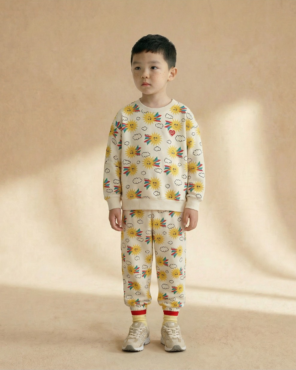 [SET] Cream Sun Pattern Jogger