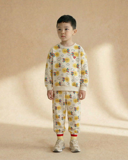 [SET] Cream Sun Pattern Jogger
