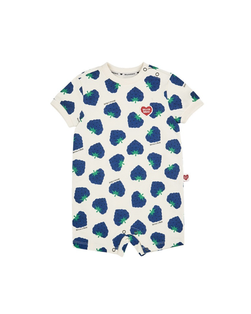 BABY Navy Berry Pattern Short Jumpsuit