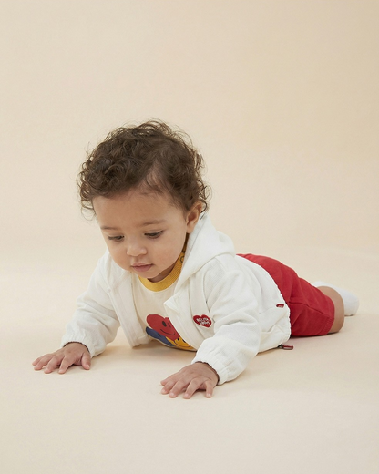 BABY White BB Heart Hooded Windbreaker