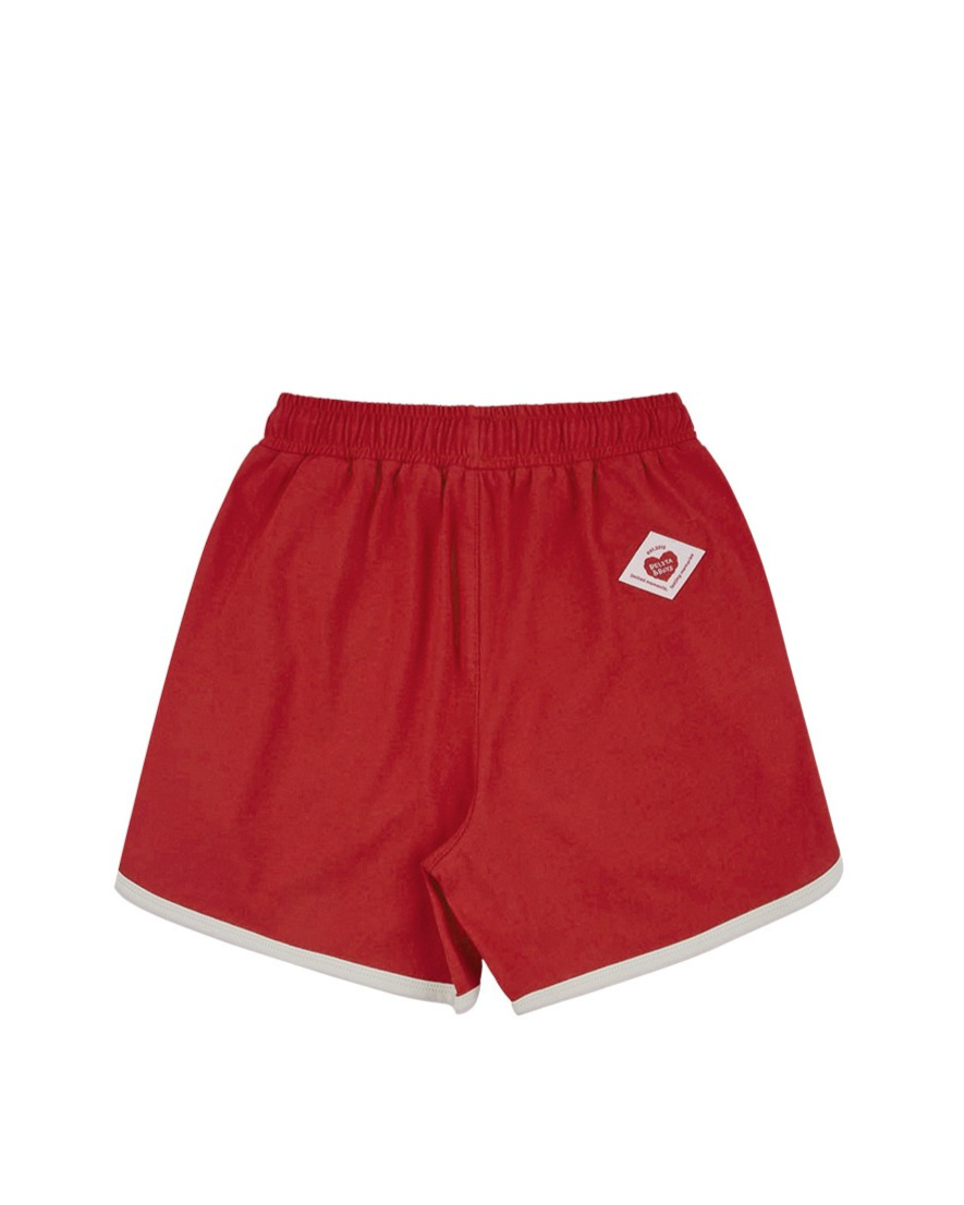 [SET] Red BB Heart Multi Stripe Shorts