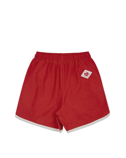 [SET] Red BB Heart Multi Stripe Shorts