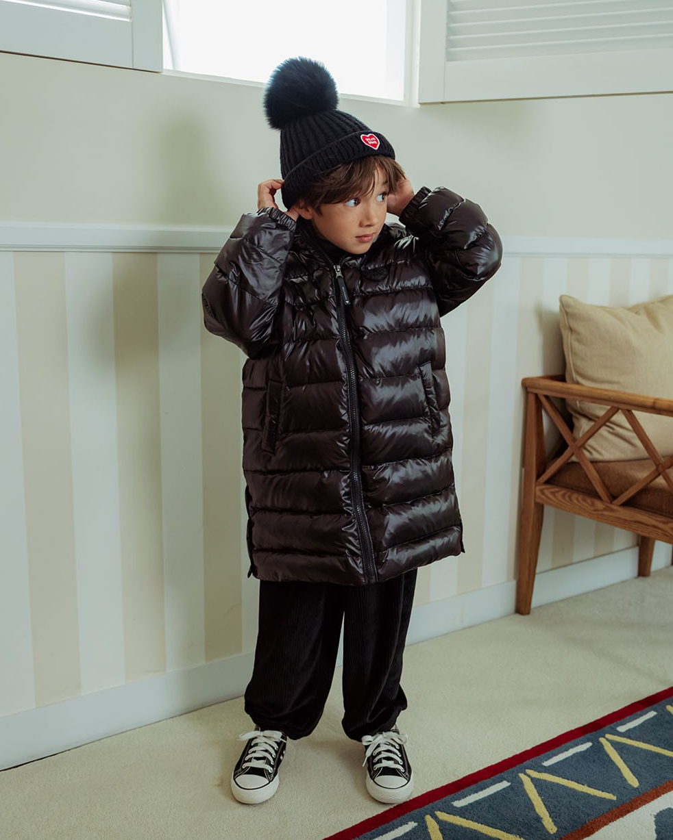 Black BB Heart Duck Down Long Jumper