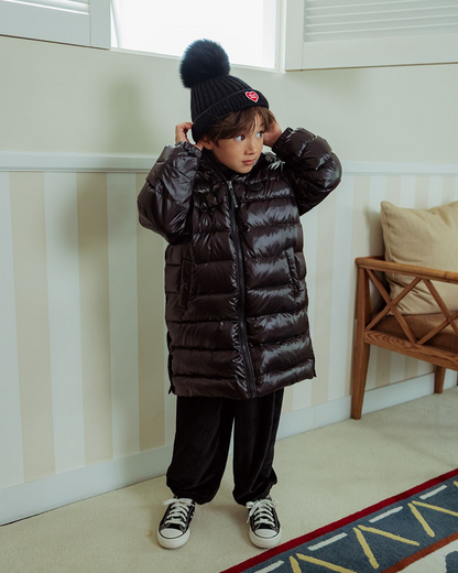 Black BB Heart Duck Down Long Jumper