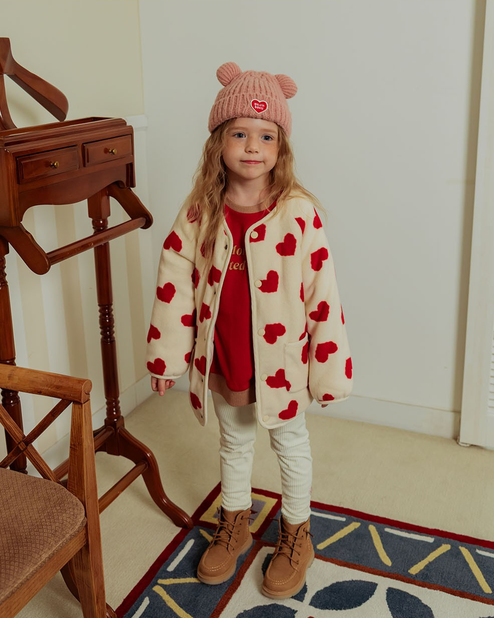 Red BB Heart Pattern Reversible Jumper
