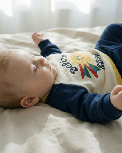 [BABY SET] Navy Sun Color Block Jogger