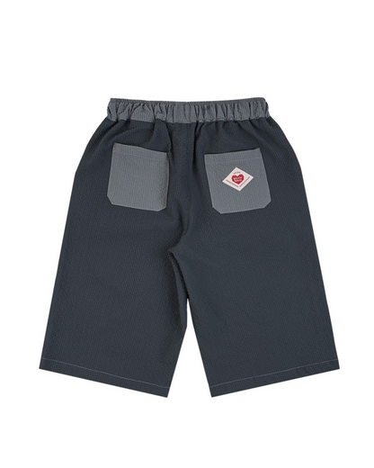 Grey BB Heart Color Block Polysucker Crop Pants