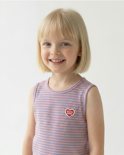 [SET] Violet BB Heart Stripe Sleeveless Shorts