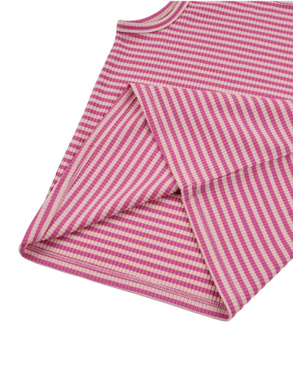 [SET] Pink BB Heart Stripe Sleeveless Shorts