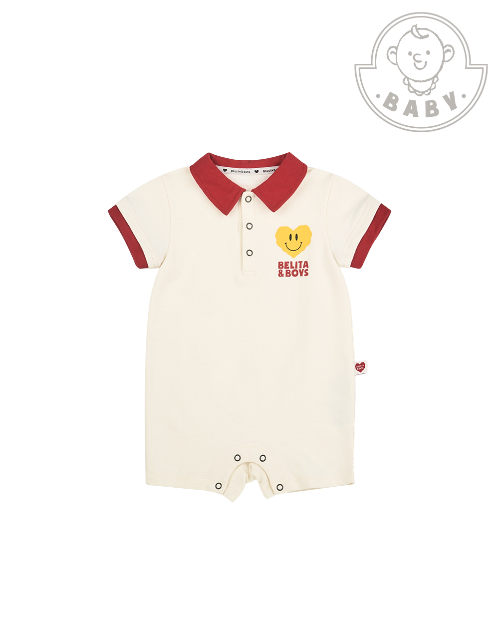 BABY Red Smile Heart Collar Jumpsuit