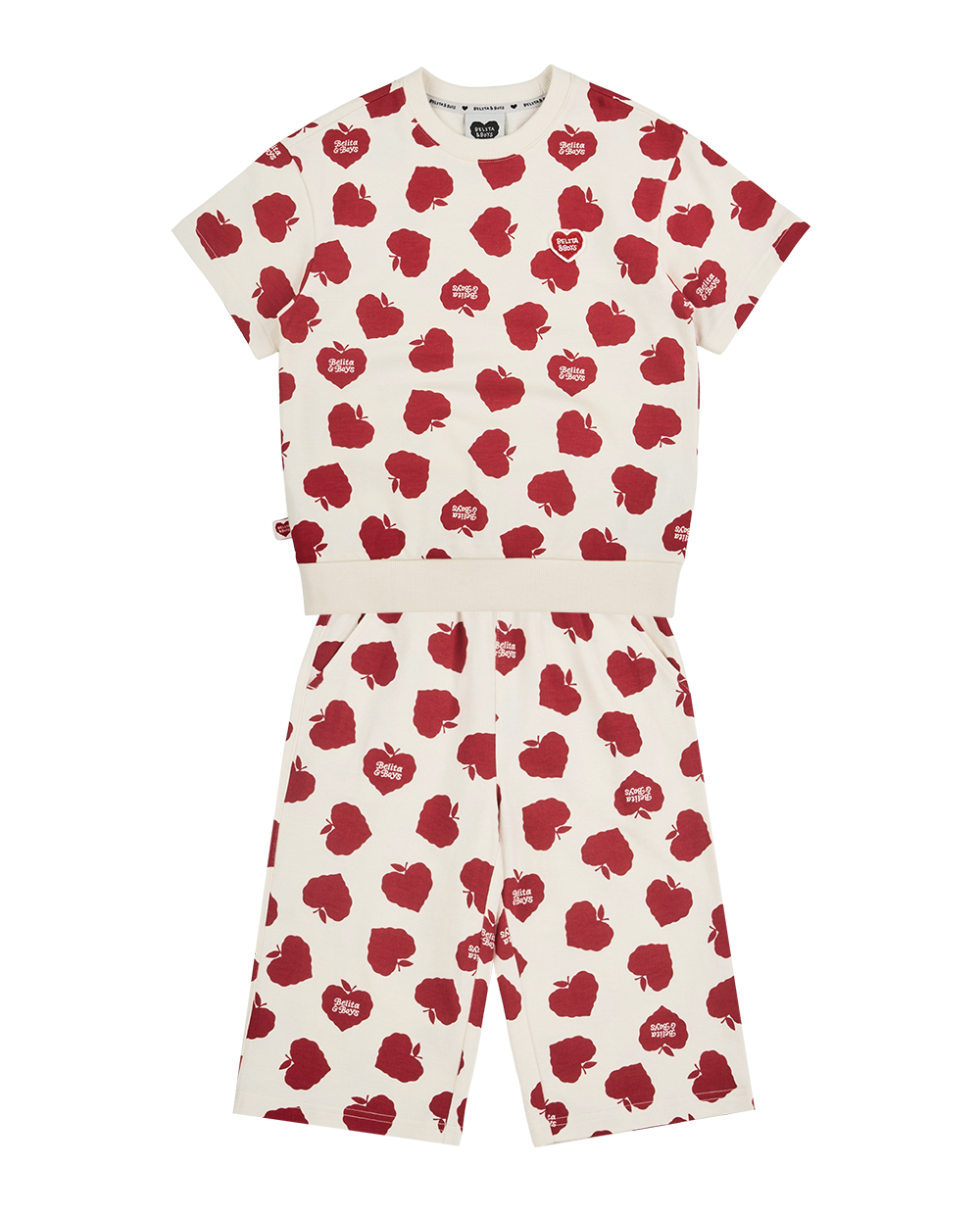 [SET] Red Bubble Apple Pattern Crop