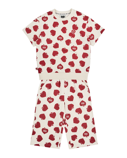 [SET] Red Bubble Apple Pattern Crop
