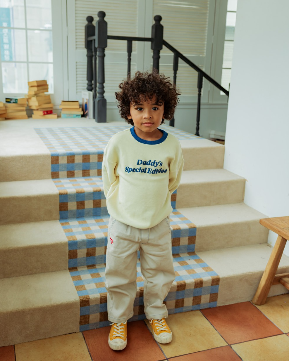 Yellow Daddy Color Block Knit Sweater