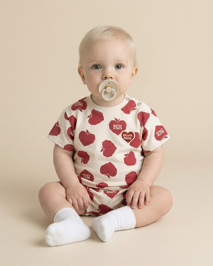[BABY SET] Red Bubble Apple Pattern Shorts