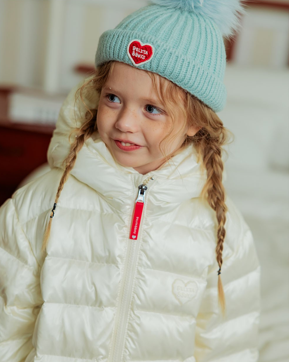 Cream BB Heart Duck Down Long Jumper