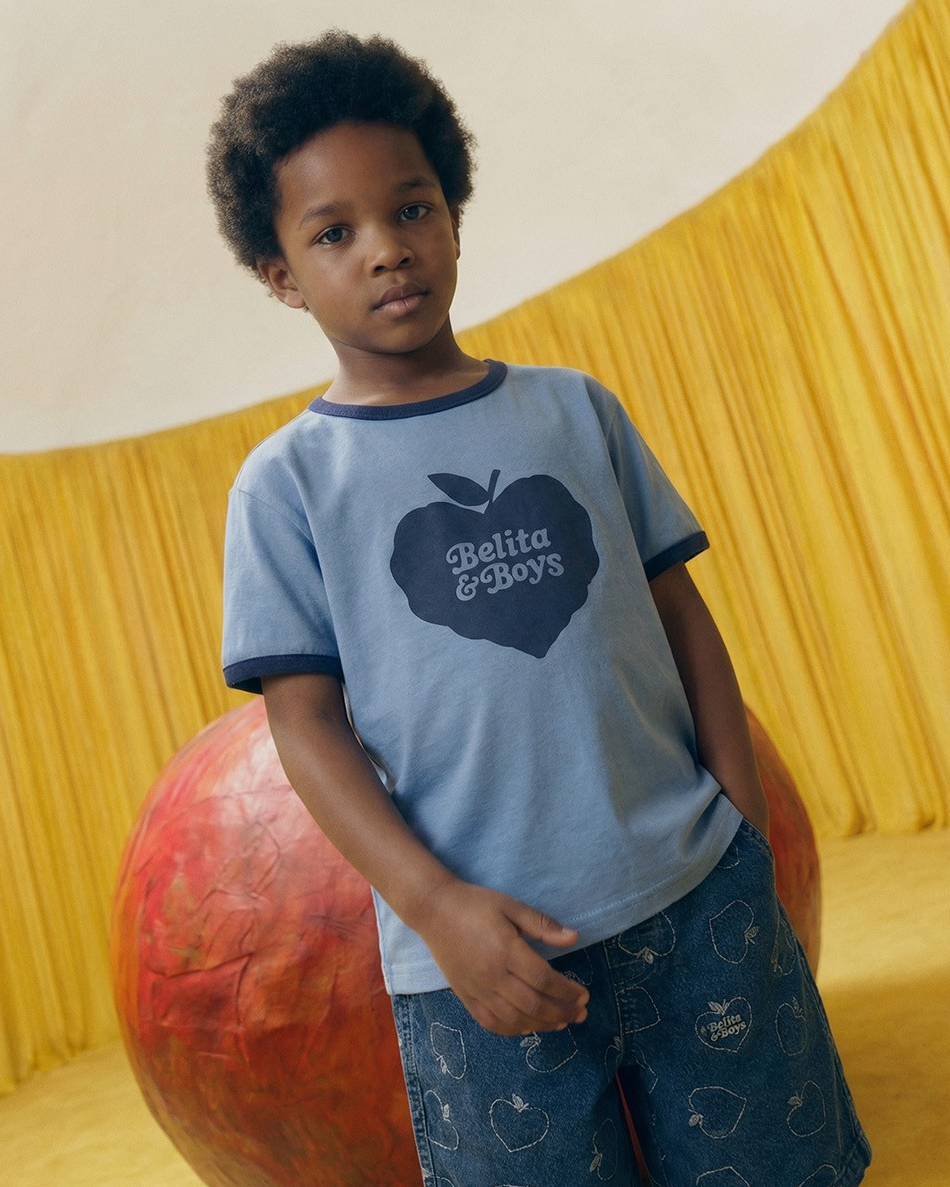 Navy Bubble Apple Short Sleeve