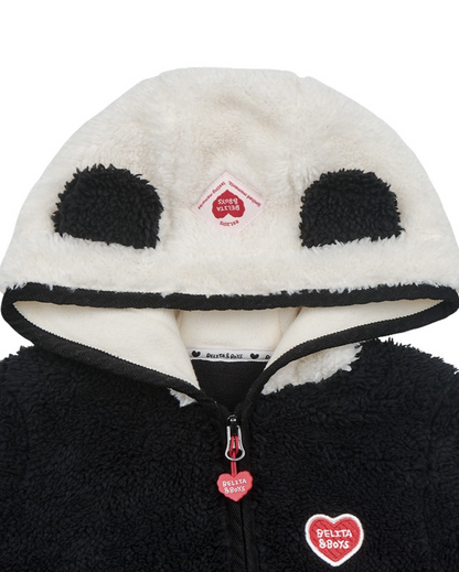 BABY Black Bear Fur Hooded Jumpsuit