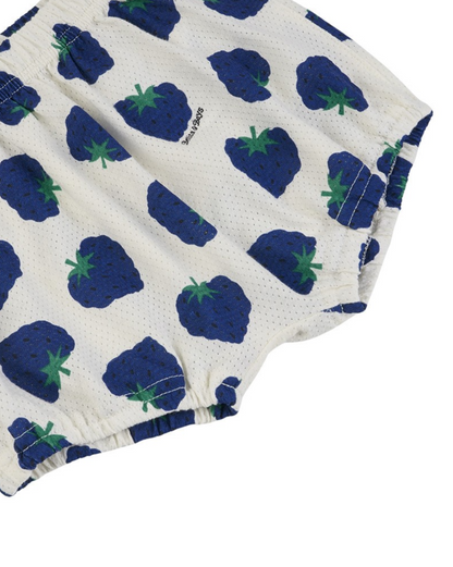 [BABY SET] Blue Berry Pattern Mesh Sleeveless Shorts