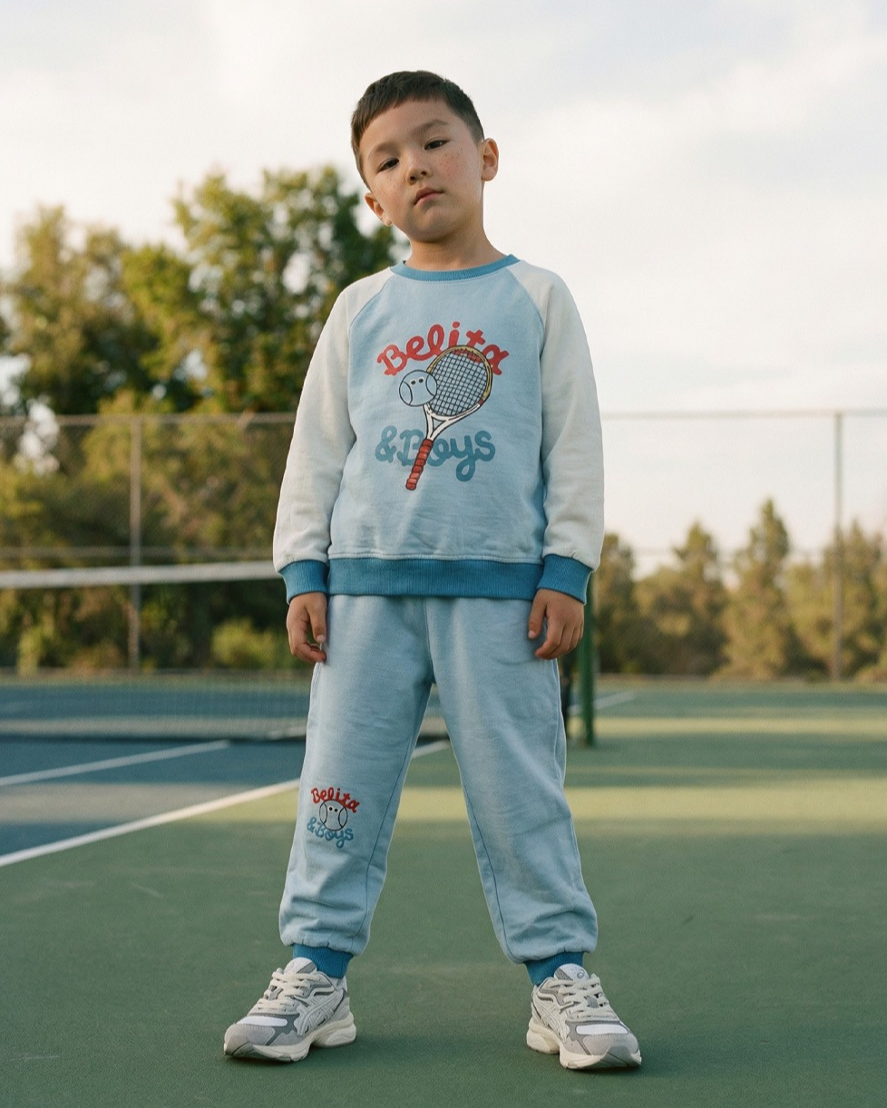 [SET] Light Blue Tennis Color Block Jogger