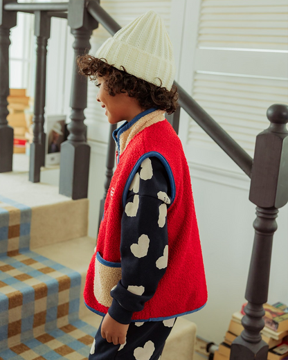 Cream BB Heart Short Beanie