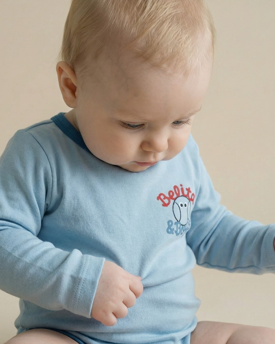 BABY Light Blue Tennis Bodysuit