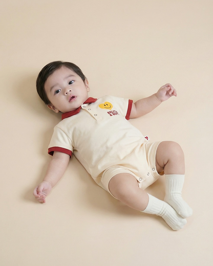 BABY Red Smile Heart Collar Jumpsuit