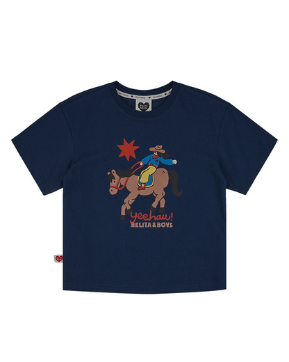Navy Cowboy Short Sleeve Tee