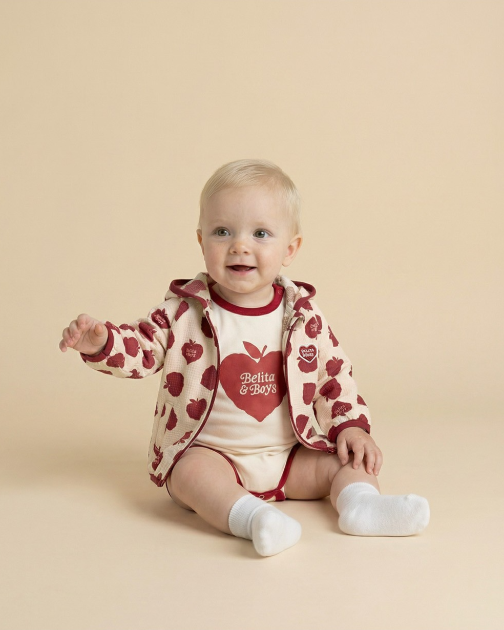 BABY Red Bubble Apple Pattern Windbreaker