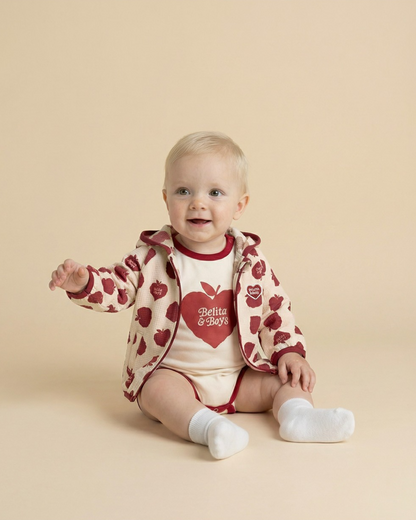 BABY Red Bubble Apple Pattern Windbreaker