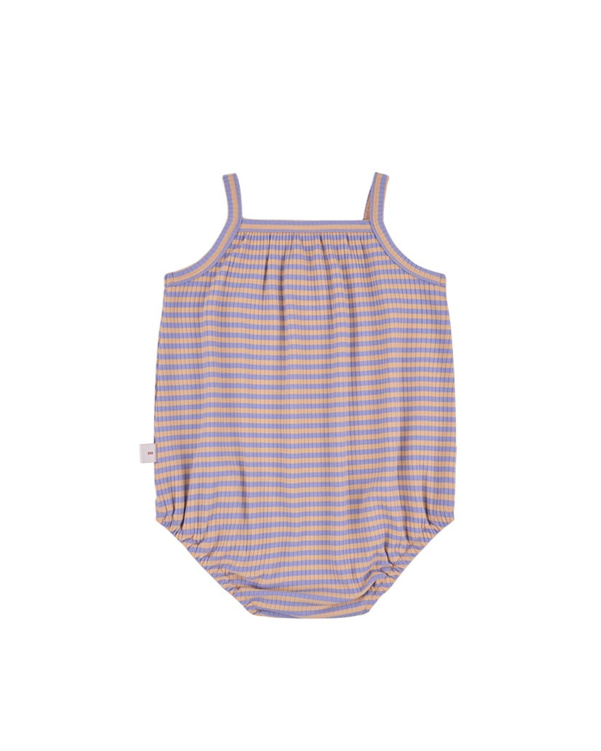 BABY GIRL Violet BB Heart Stripe Sleeveless Bodysuit