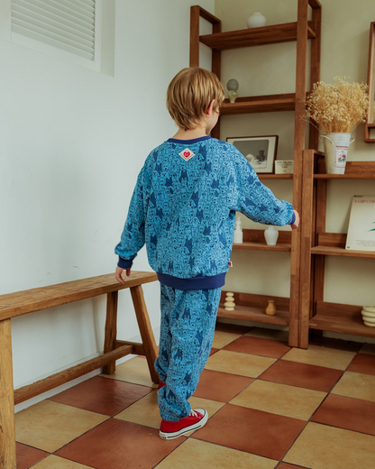 [SET] Blue Dog Pattern Jogger