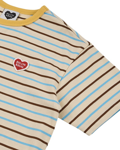 [SET] Yellow BB Heart Multi Stripe Shorts