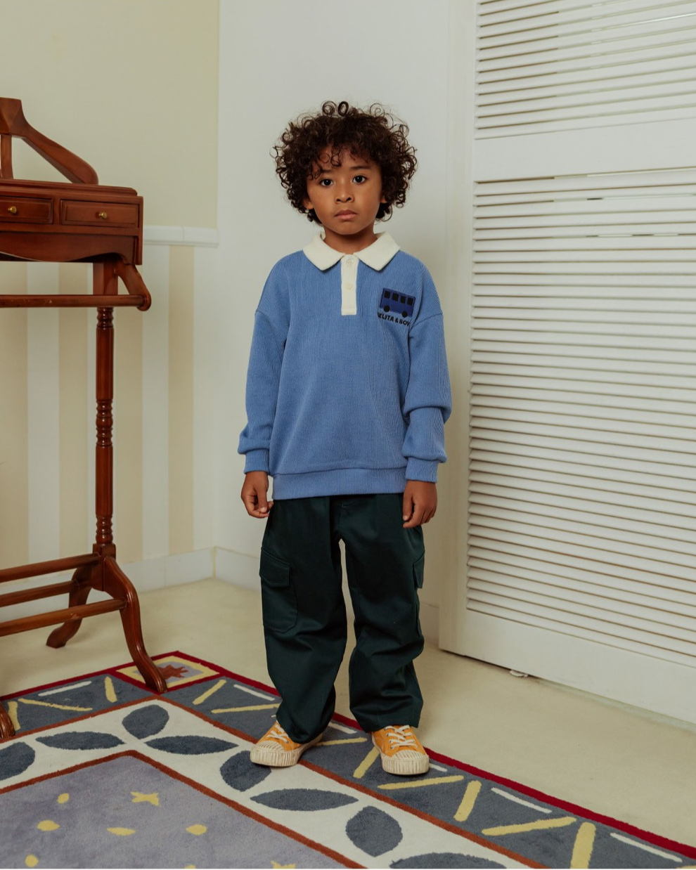 Light Blue Bus Collar Knit Sweater