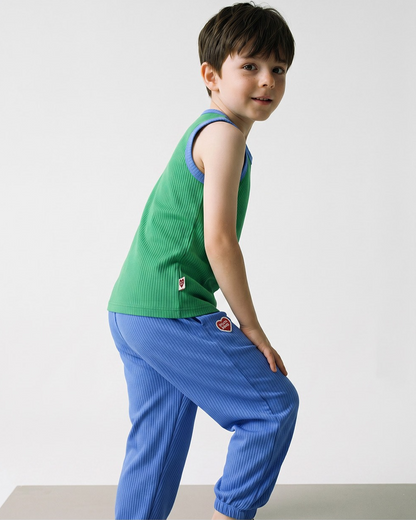 [SET] Green BB Heart Two-Tone Sleeveless One Mile