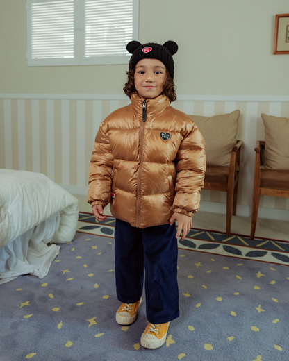 Beige BB Heart Basic Puffer Jumper