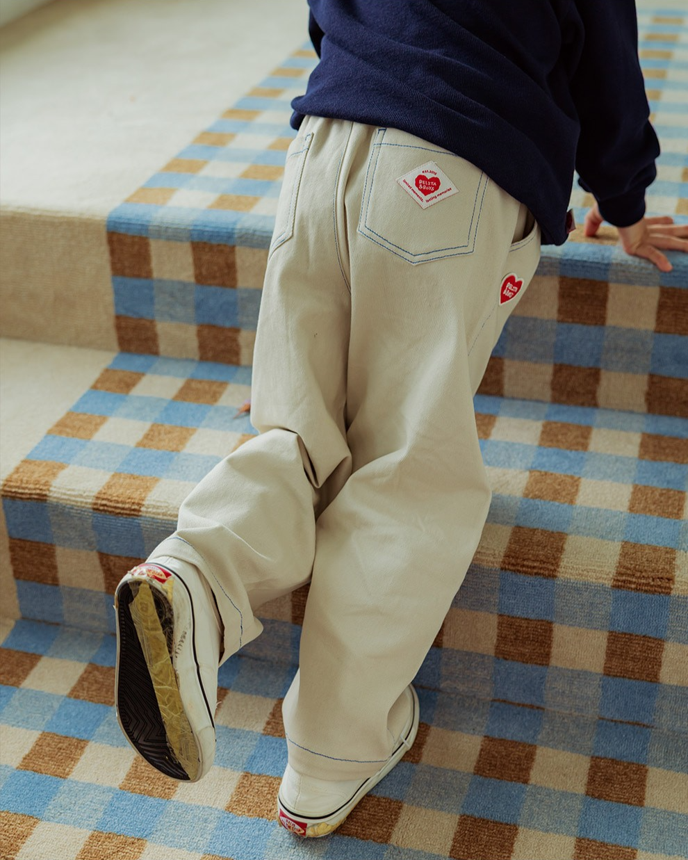 Light Beige BB Heart Woven Pants