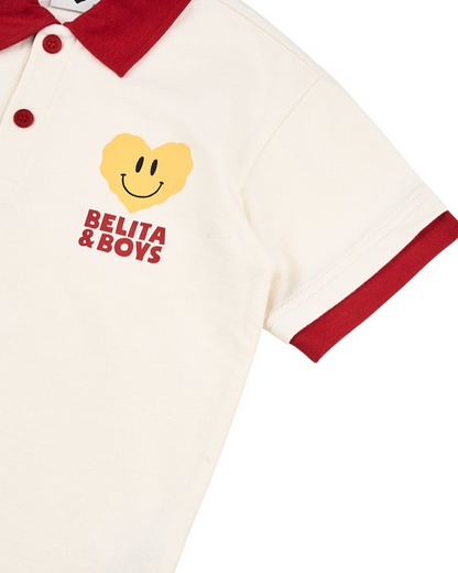 Red Smile Heart Collar Shirt