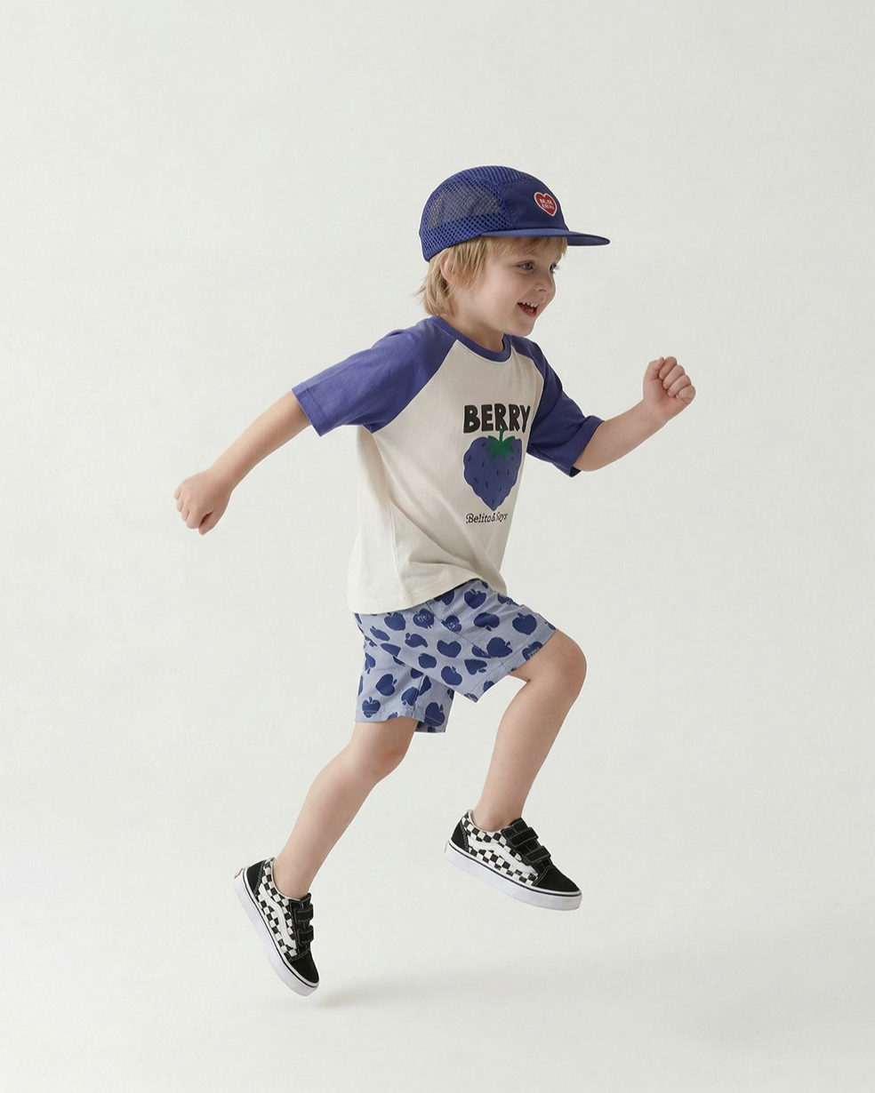 Blue BB Heart Mesh Camp Cap