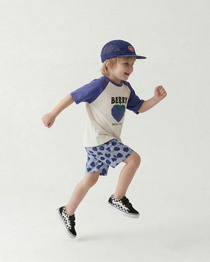 Blue BB Heart Mesh Camp Cap