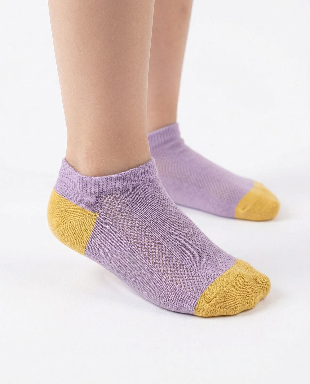 Violet Color Block Jacquard Socks