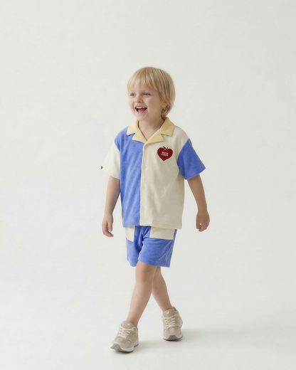 Blue Bubble Apple Terry Shorts