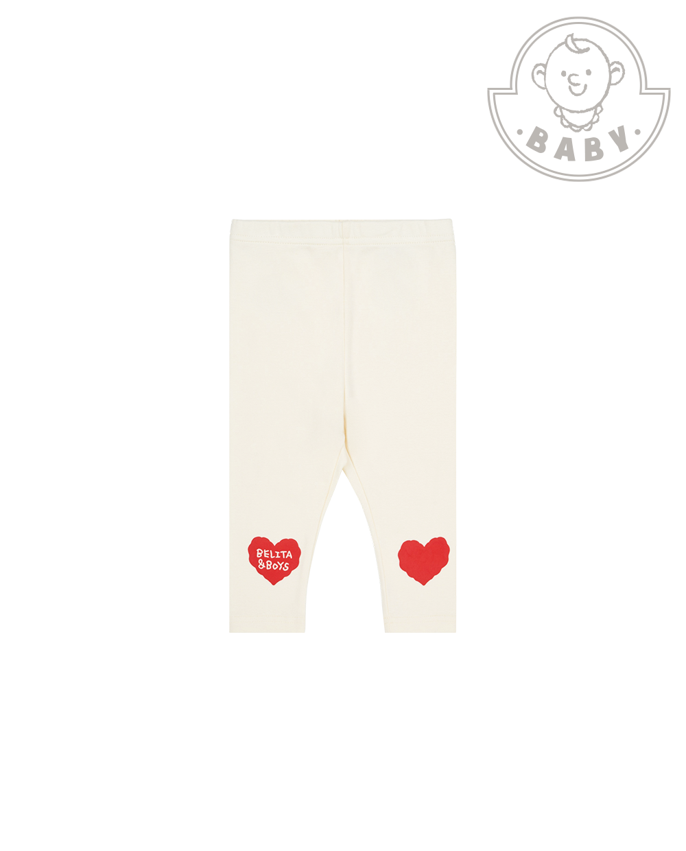 BABY Cream Double Heart Leggings