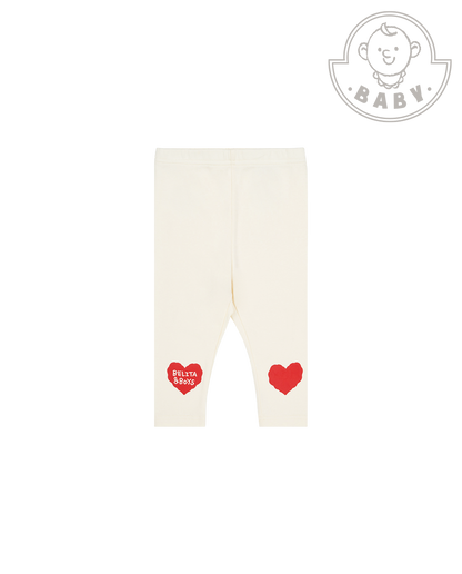 BABY Cream Double Heart Leggings
