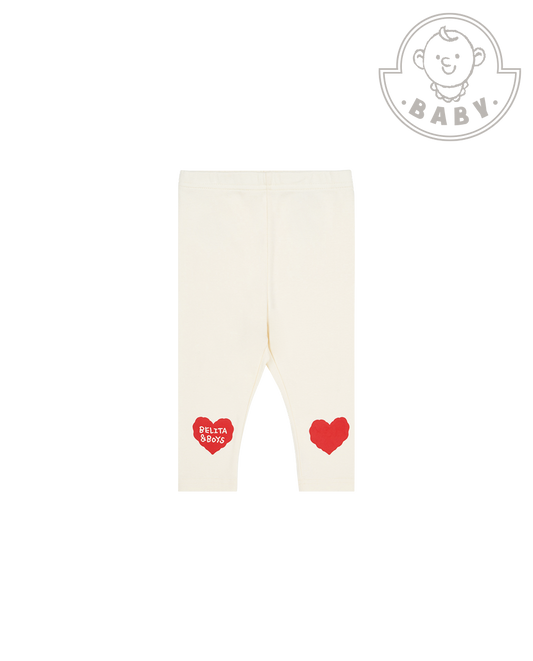 BABY Cream Double Heart Leggings