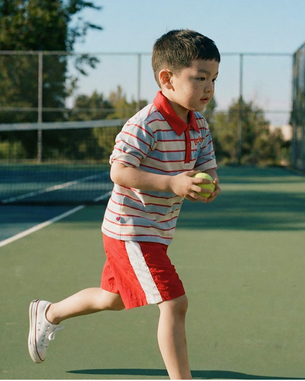 Light Blue Tennis Multi Stripe Rugby Shirt