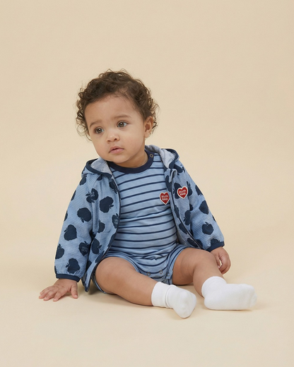 BABY Navy Bubble Apple Pattern Windbreaker