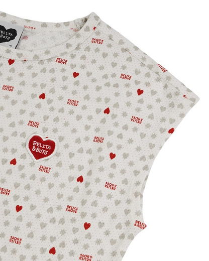[SET] Light Grey Heart Star Mesh Sleeveless Shorts