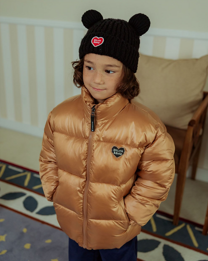 Beige BB Heart Basic Puffer Jumper