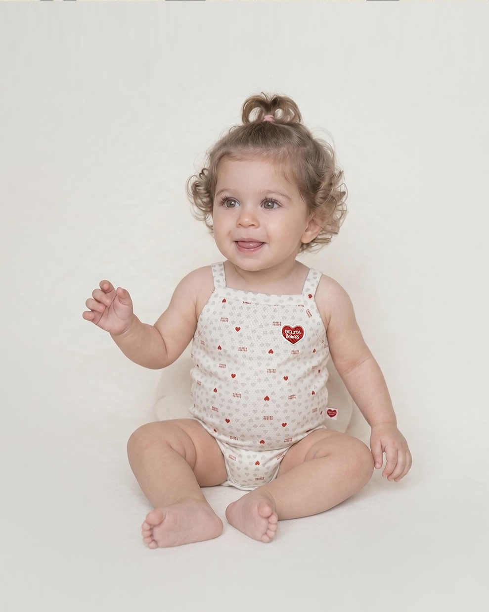 BABY Light Grey Heart Star Mesh Sleeveless Bodysuit