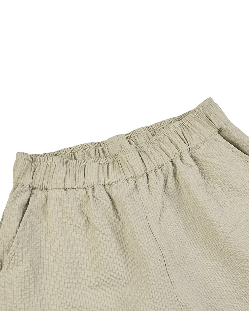 Light Beige BB Heart Color Block Polysucker Crop Pants
